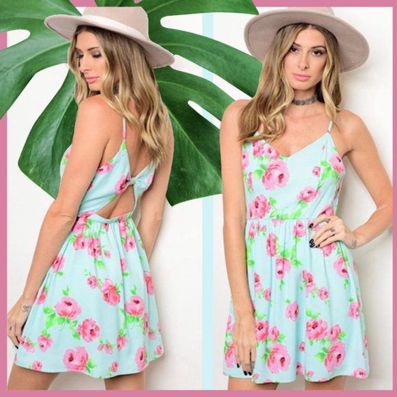 Bo Bel Aqua Dress Size Medium - Picture 2 of 9